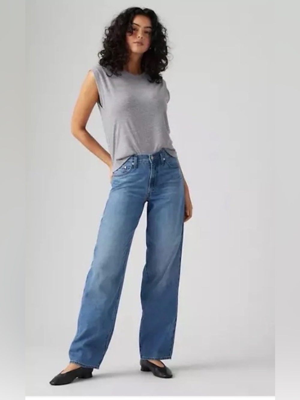 NWT! Levi's Women's Baggy Dad Linen+ Denim Jeans Sz:29W30L